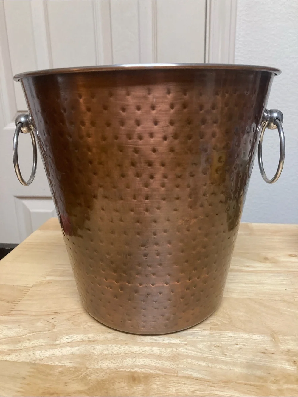 Kitchen & Table by H-E-B Ice Bucket Hammered Metal Copper Silver